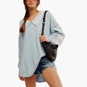 Free People Madeleine Oversized Collared Sweatshirt